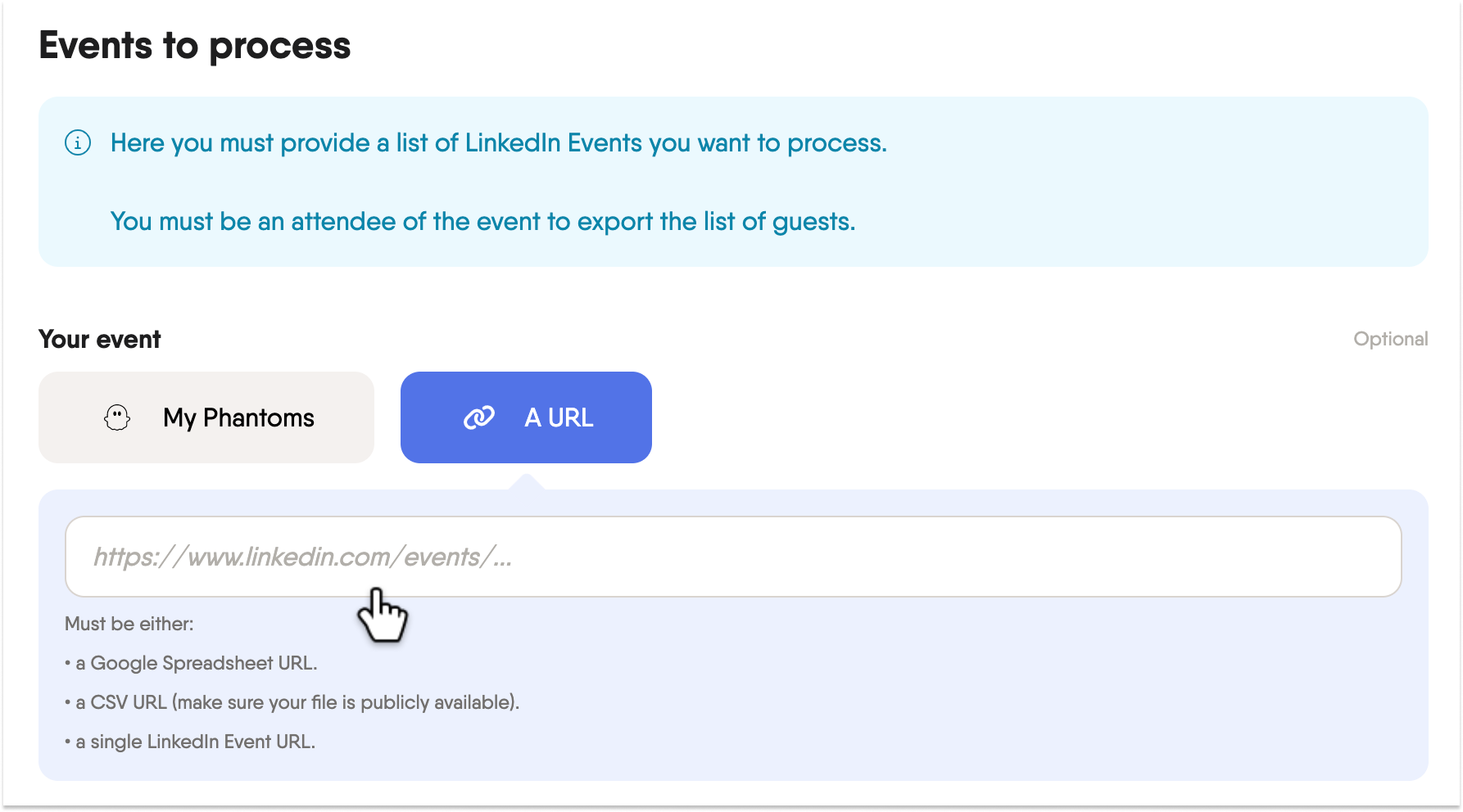 phantom event guest export