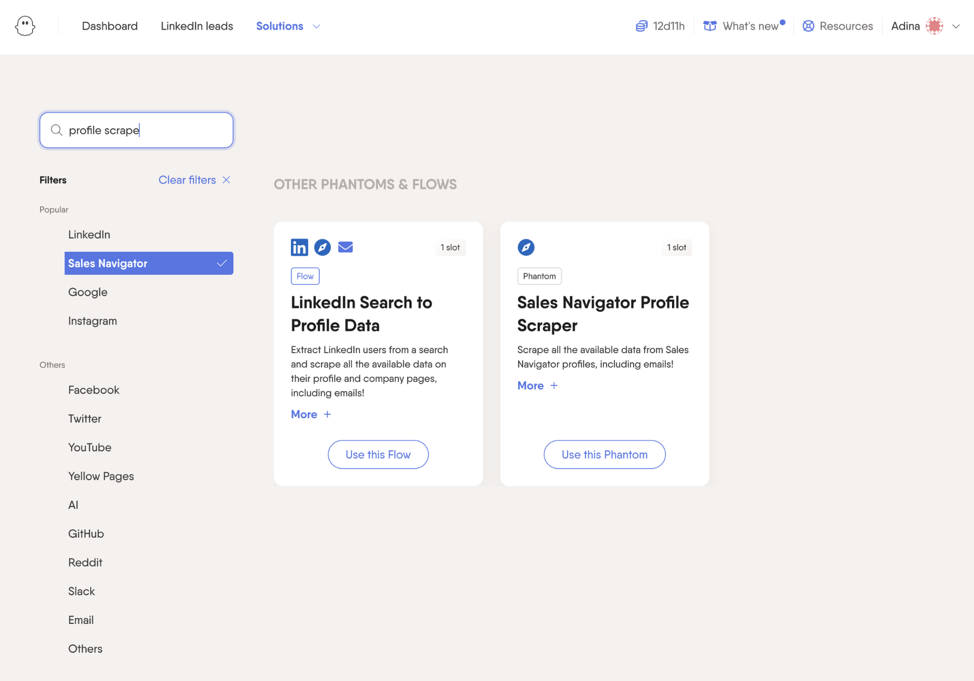 linkedin sales navigator profile scraper phantom store