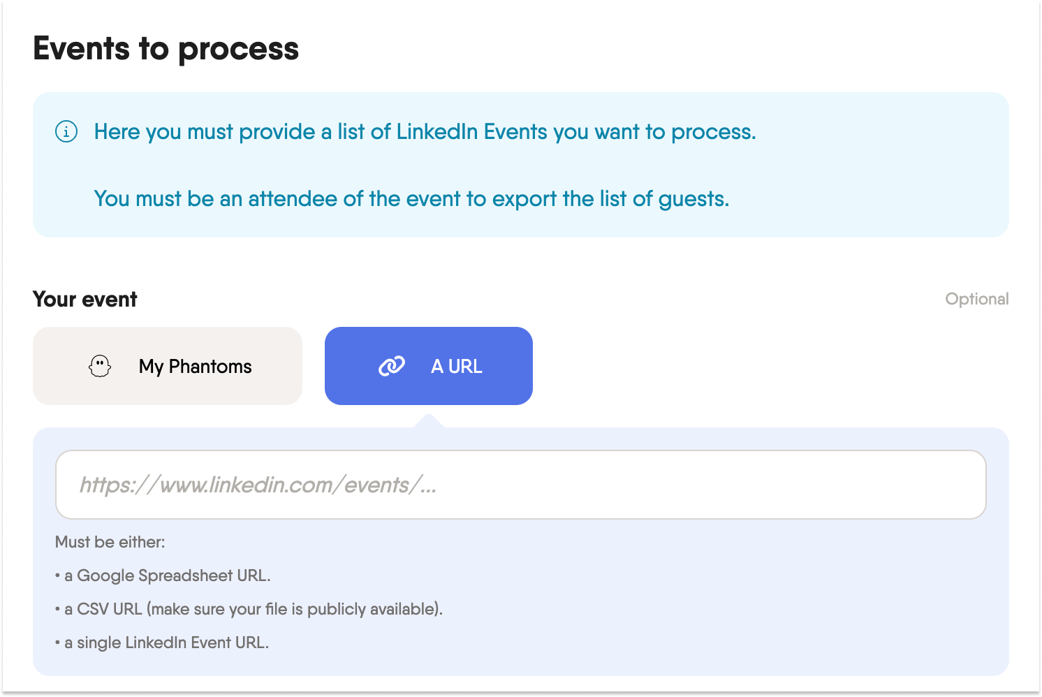 events to process