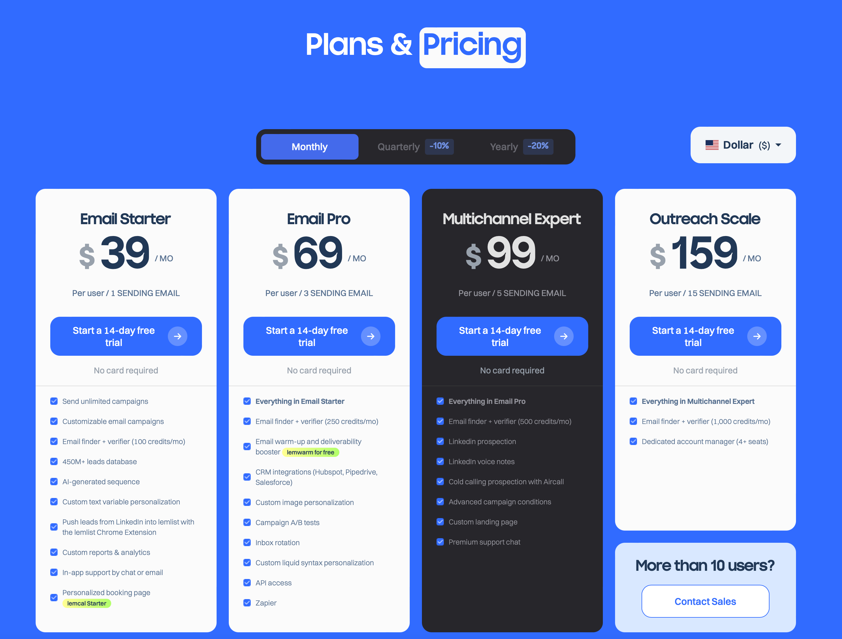 lemlist pricing