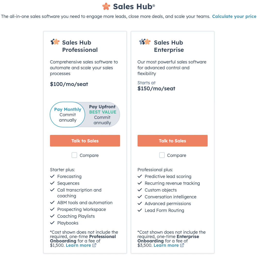 hubspot pricing