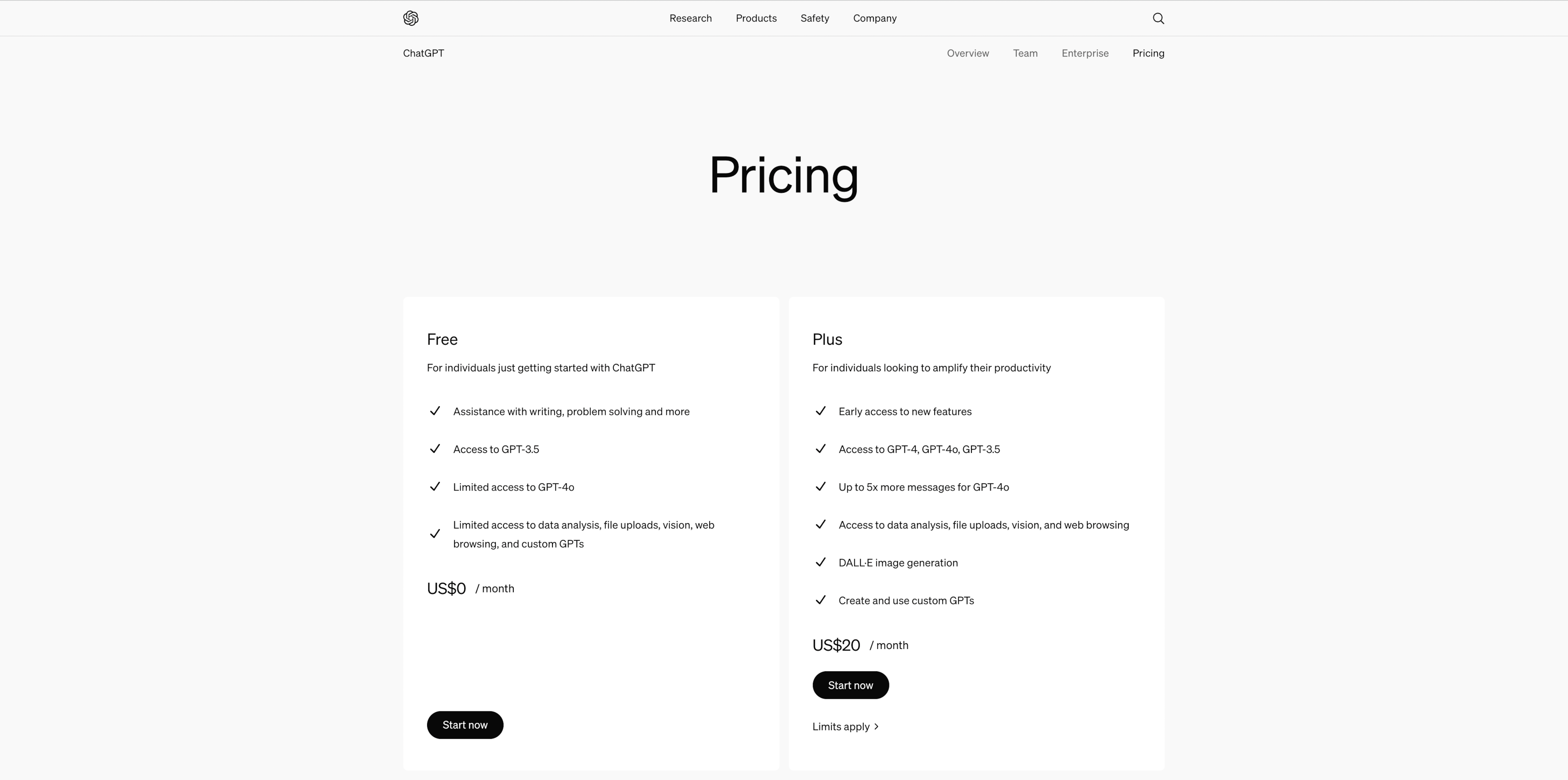 chatgpt pricing