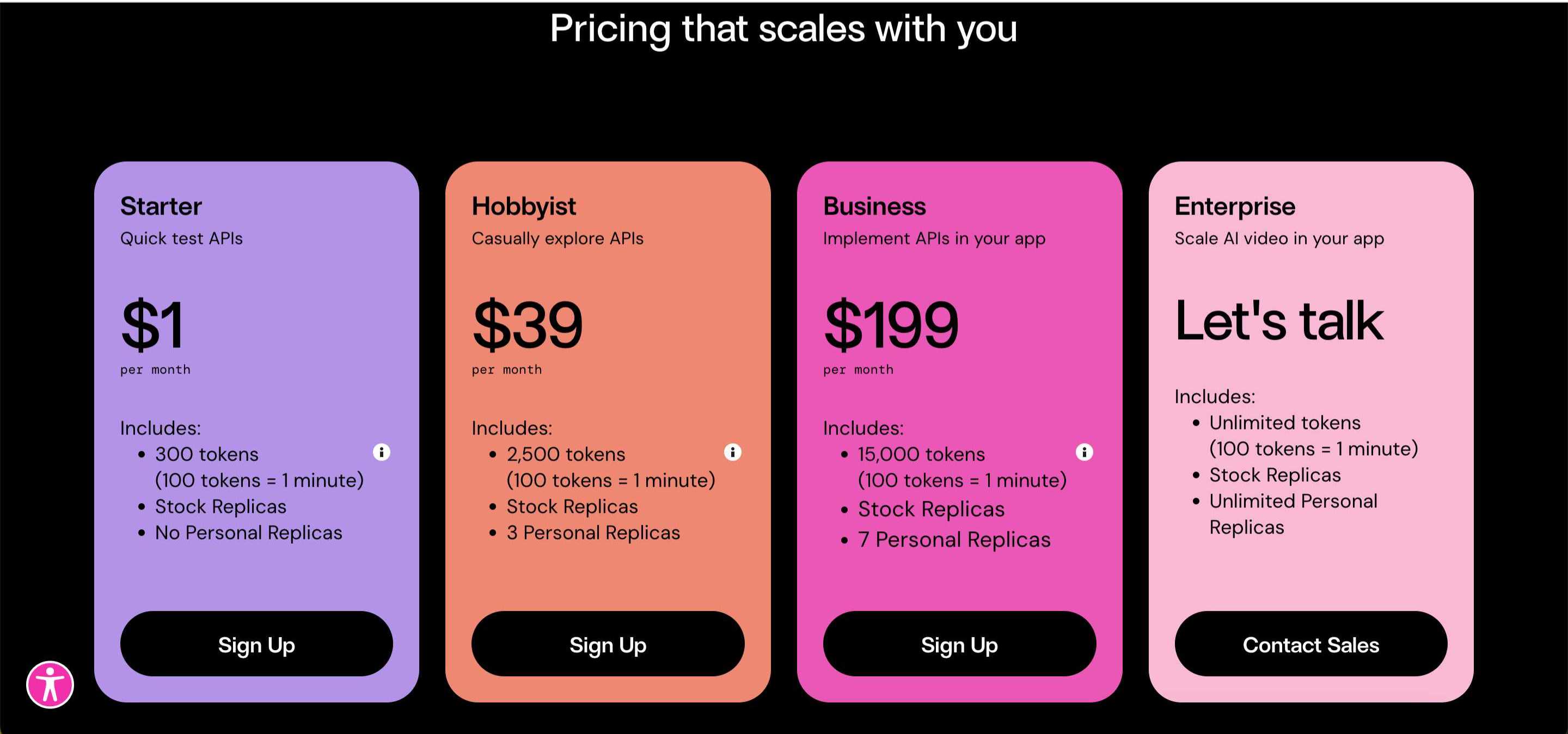 tavus pricing