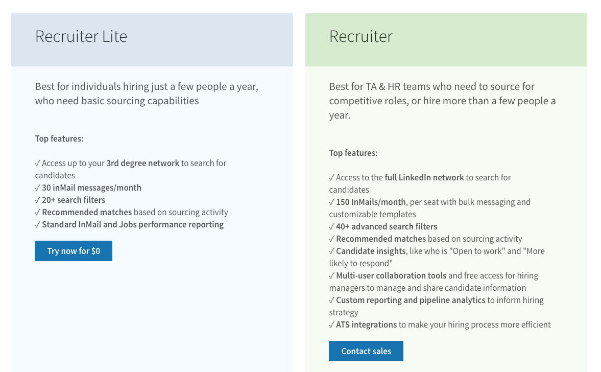 linkedin recruiter lite vs recruiter