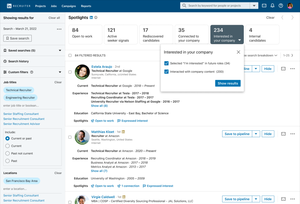 linkedin recruiter features