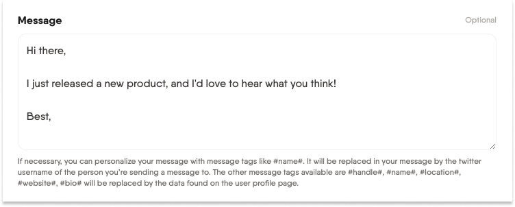twitter message