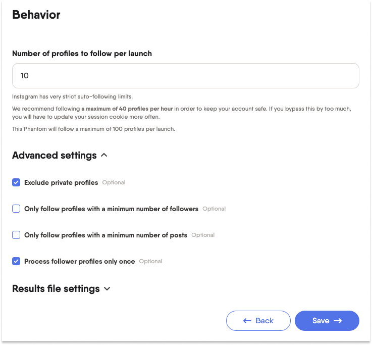 auto follow behavior