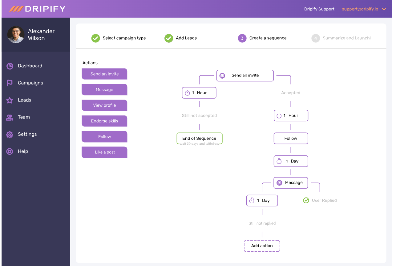 dripify campaign builder