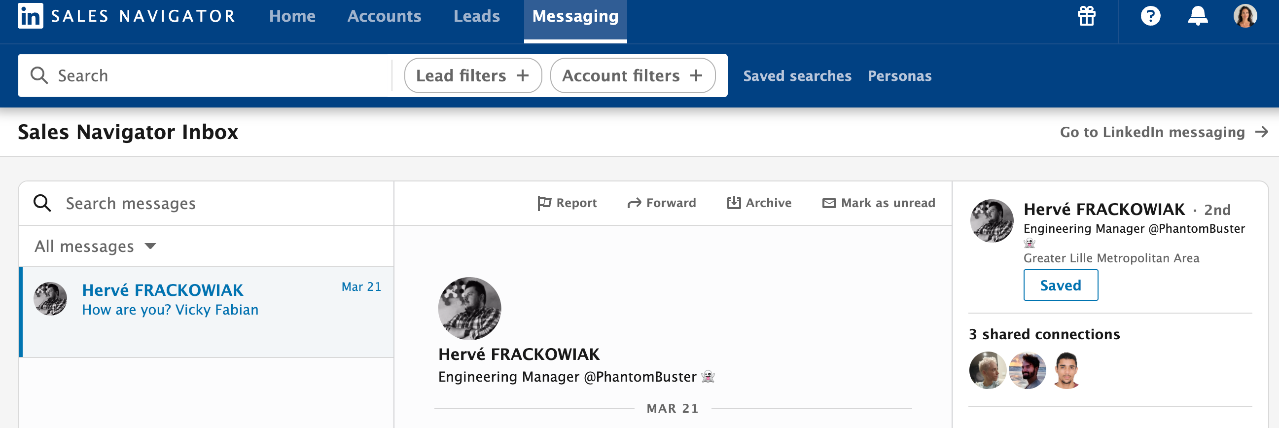 sales navigator team link