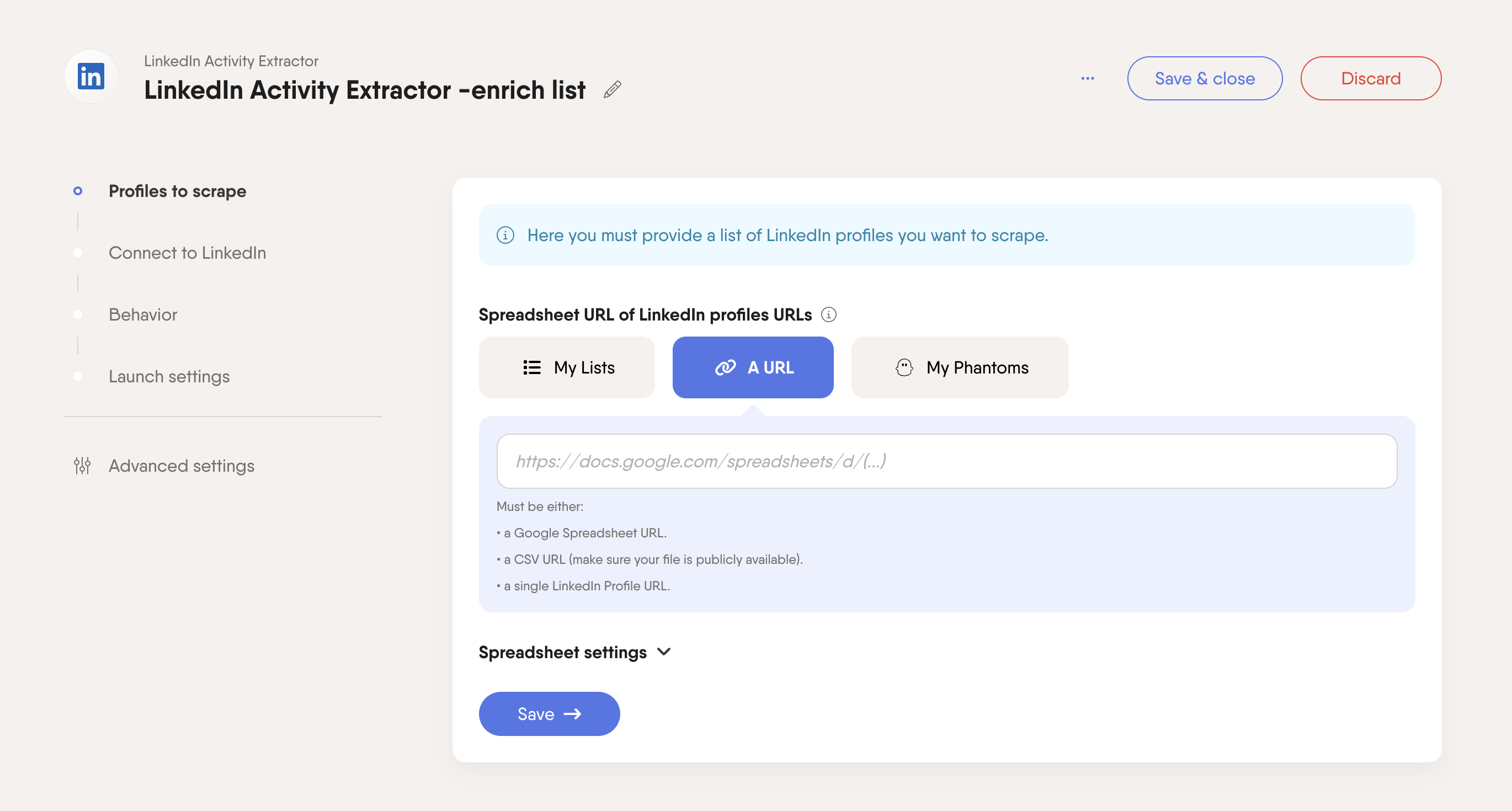 linkedin activity extractor enrich leads