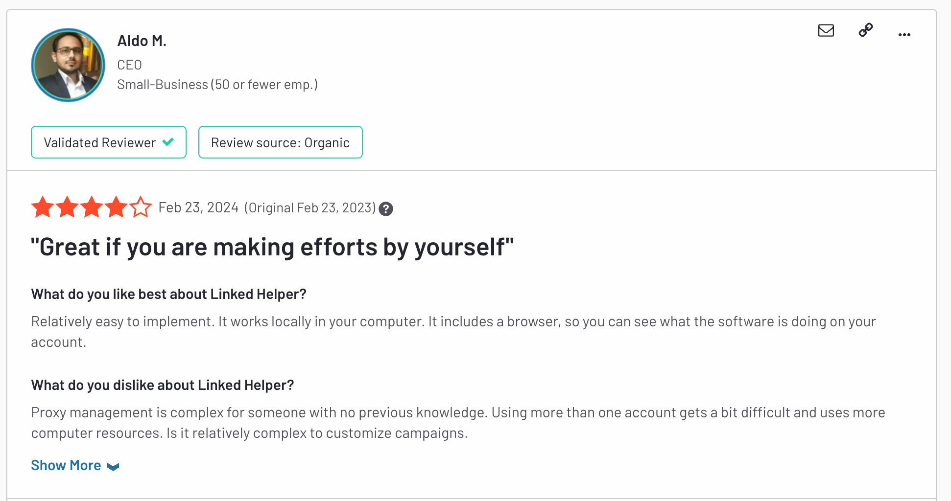 bad review linked helper proxy management