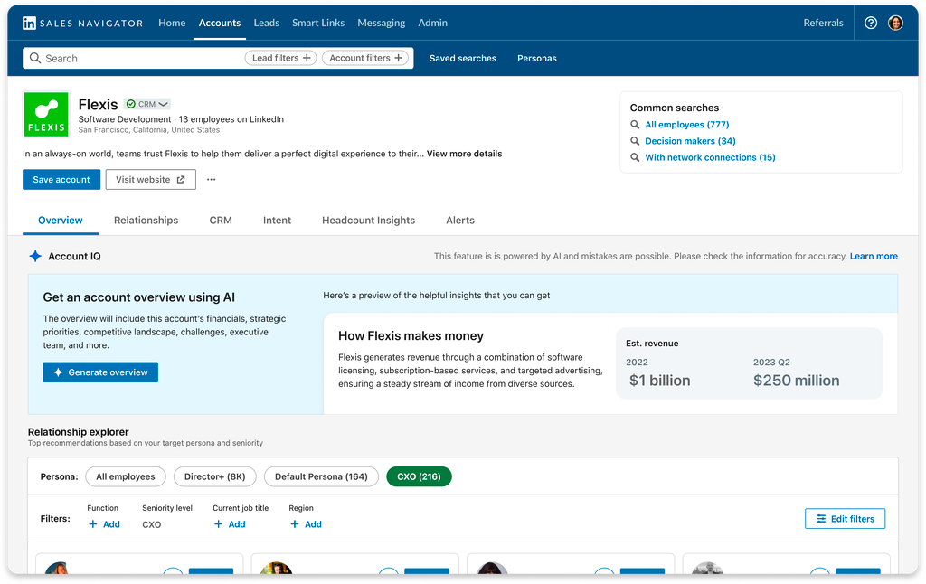 sales navigator account iq ai
