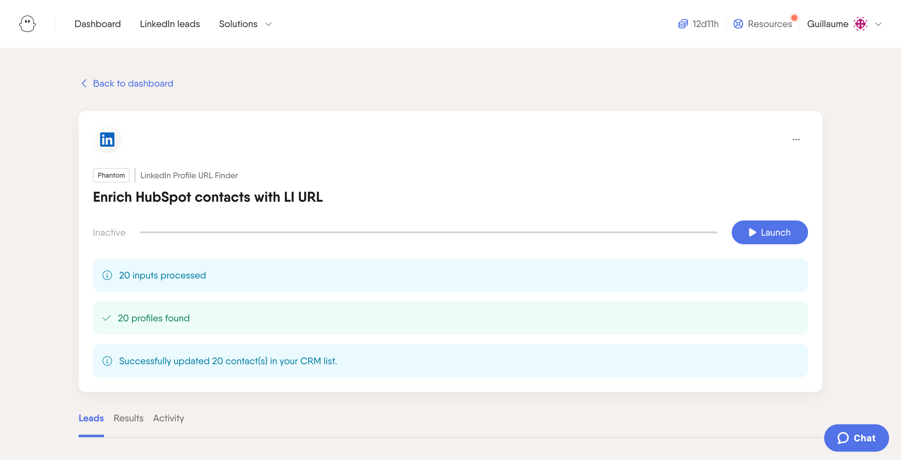 hubspot phantombuster step3