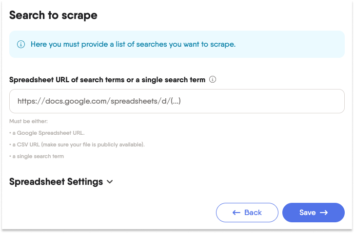 slack searches to scrape
