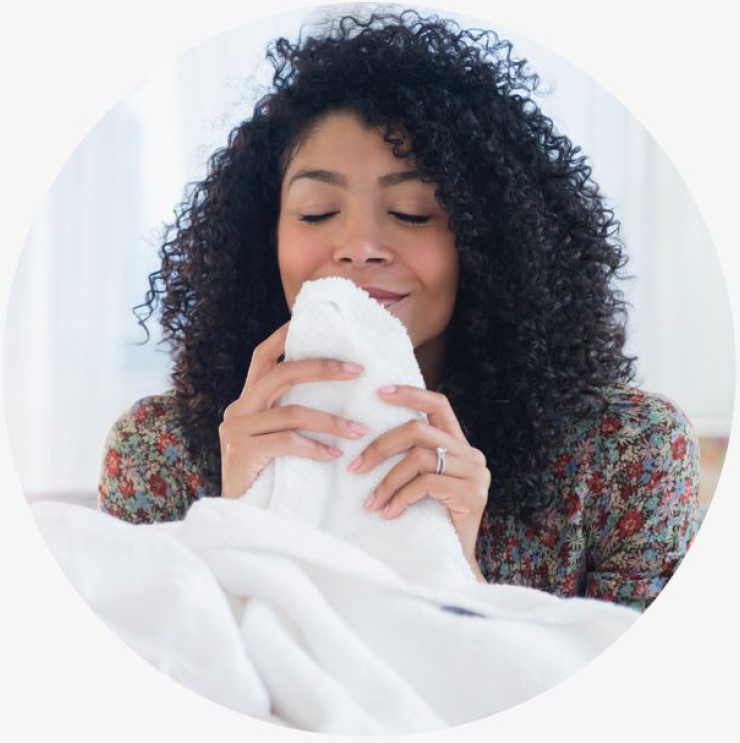 Woman enjoying the fragrance