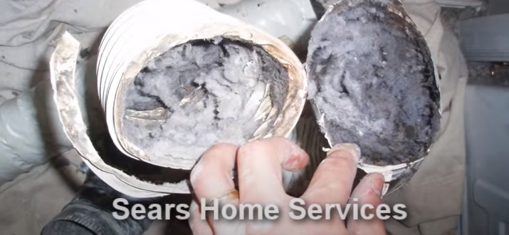 Image of a dryer exhaust vent that needs cleaning