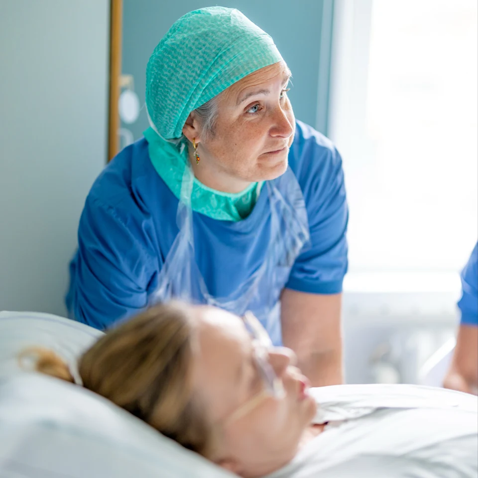 Patient i säng Patient i säng