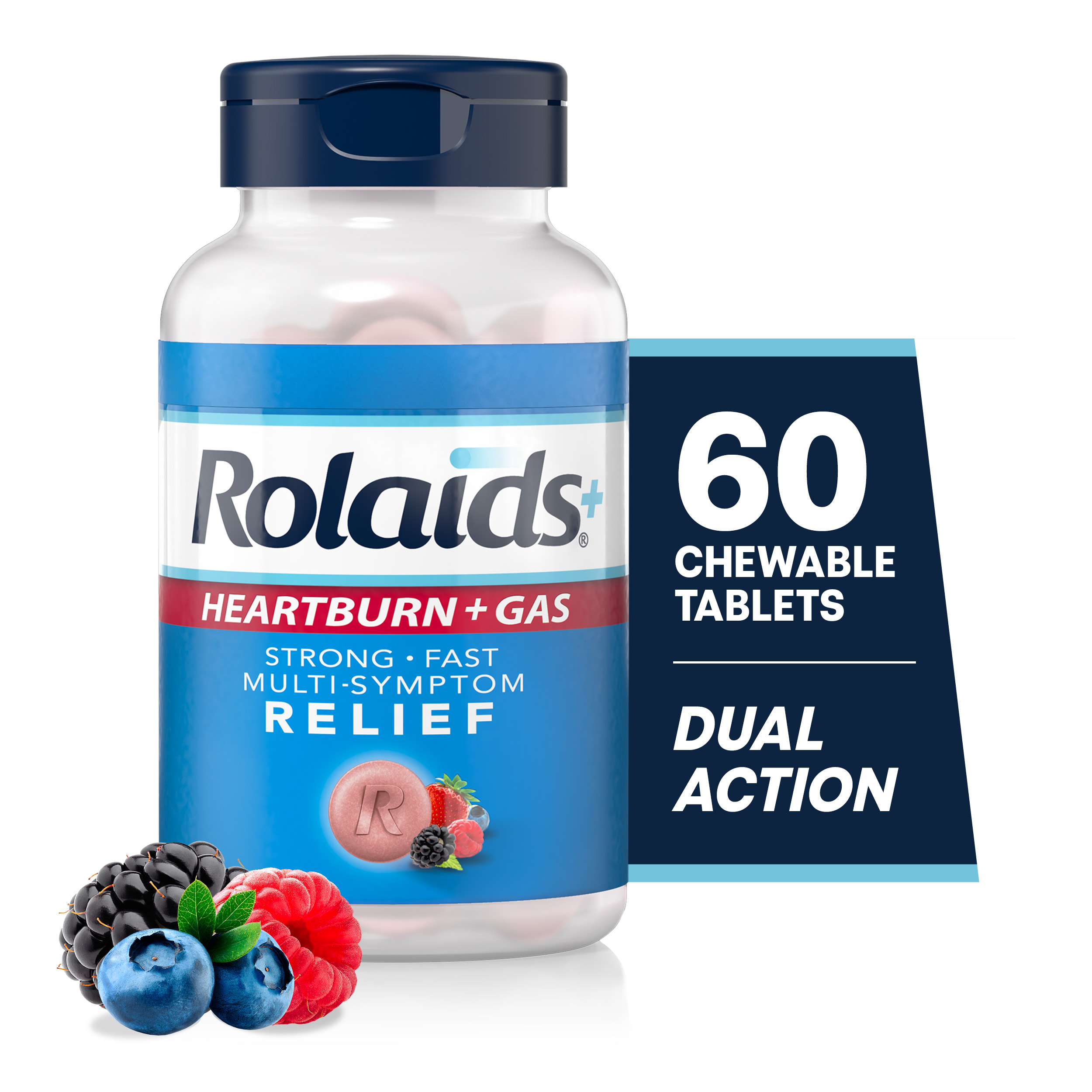 Rolaids® Heartburn + Gas, Assorted Berry, Heartburn and Gas Relief