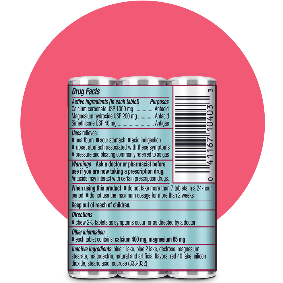 Rolaids® advanced antacid plus anti-gas chewable tablets