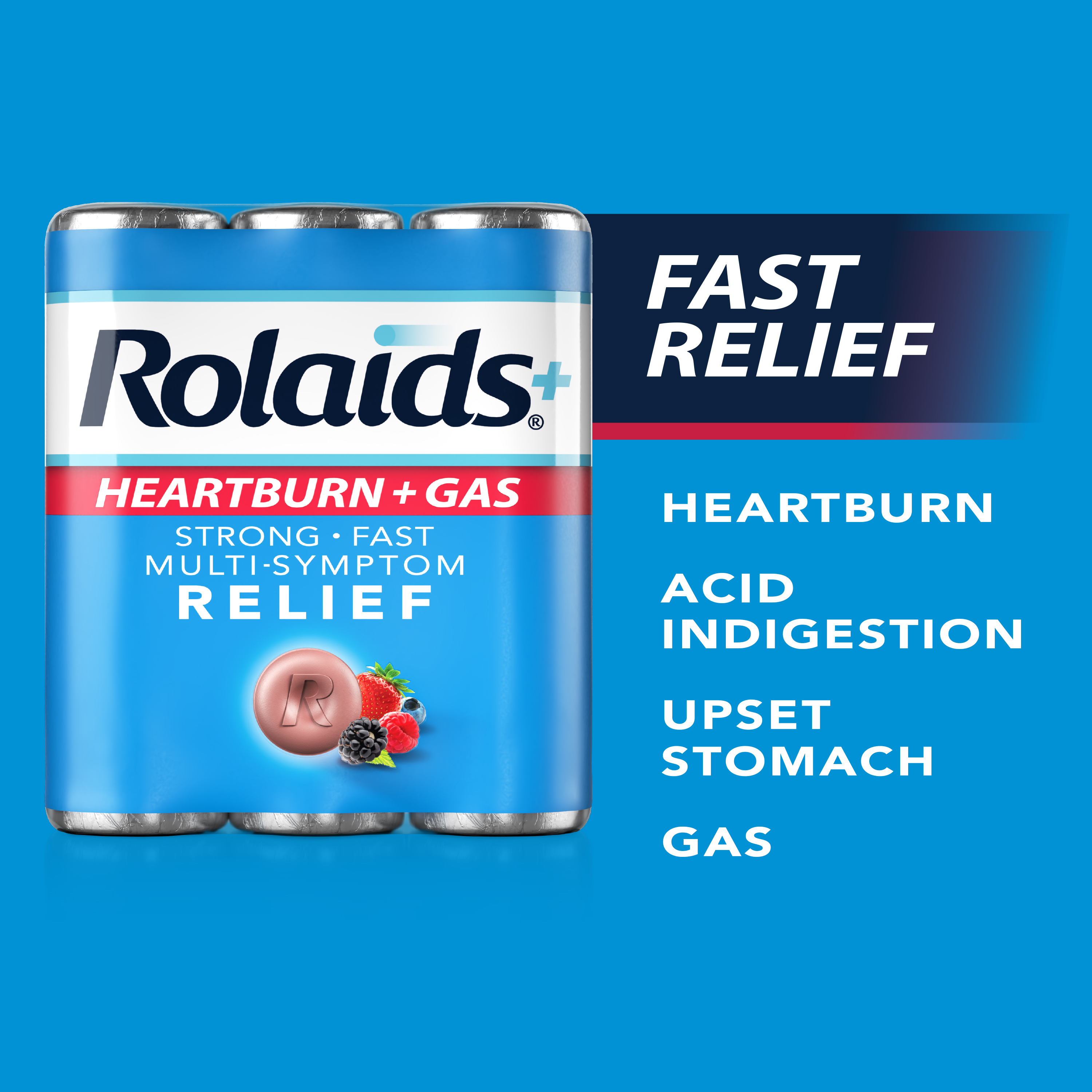 Rolaids® Advanced Antacid Plus Anti-Gas Chewable Tablets - H+G 3x10 Berry - 117077692