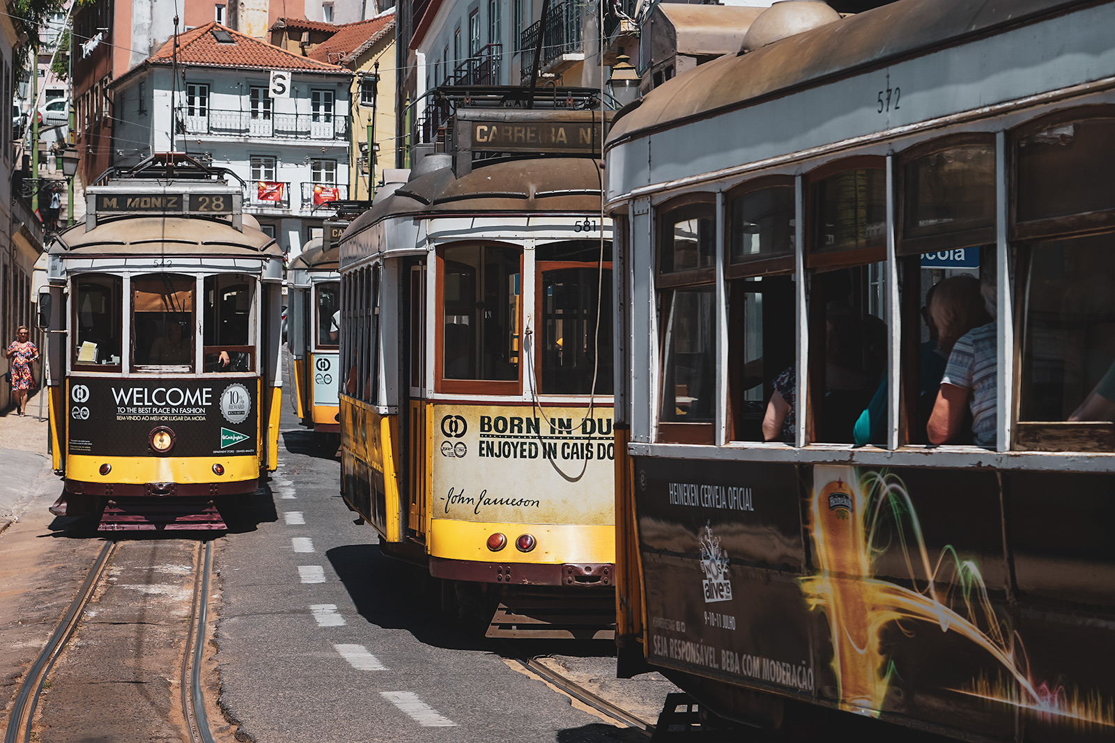 Lisbon Trams on Rua das Escolas Gerais - Tram 28
