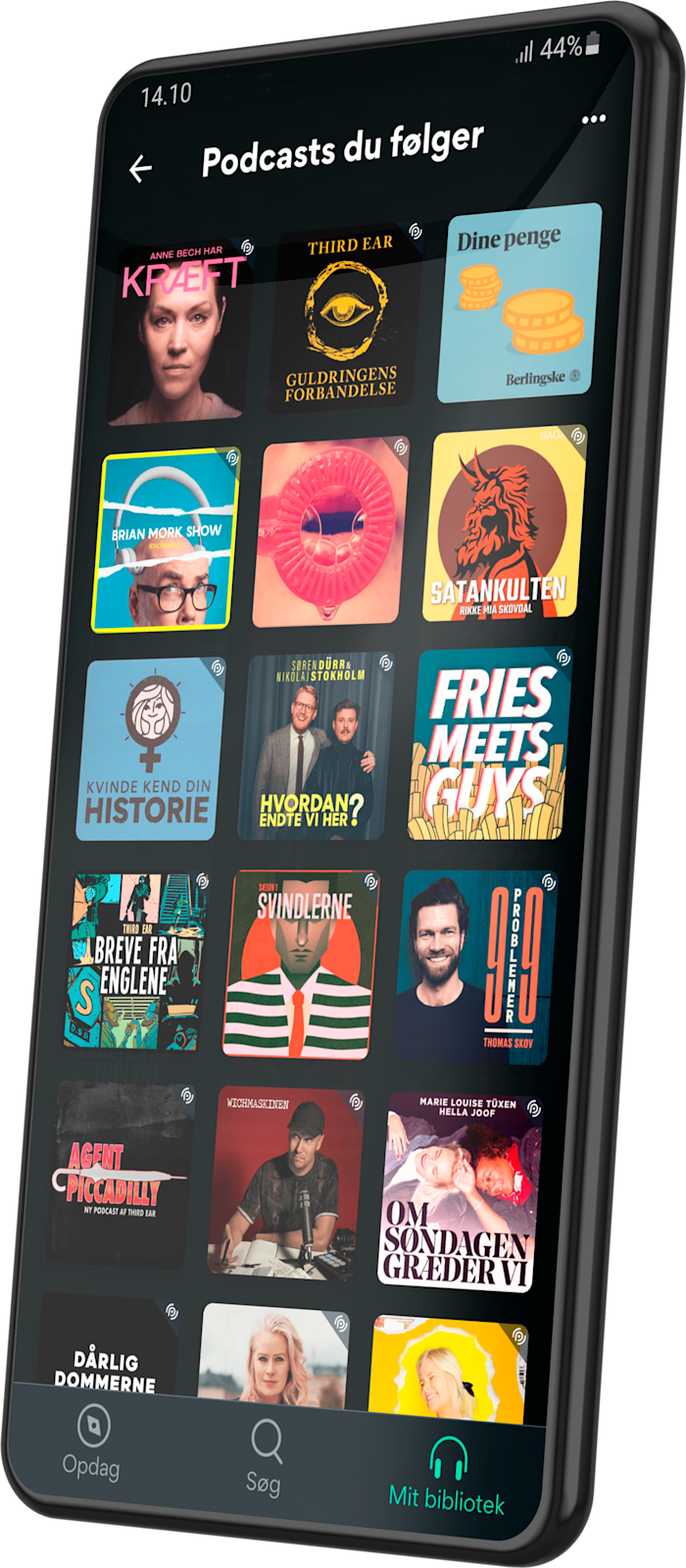 Screenshot af favoritter