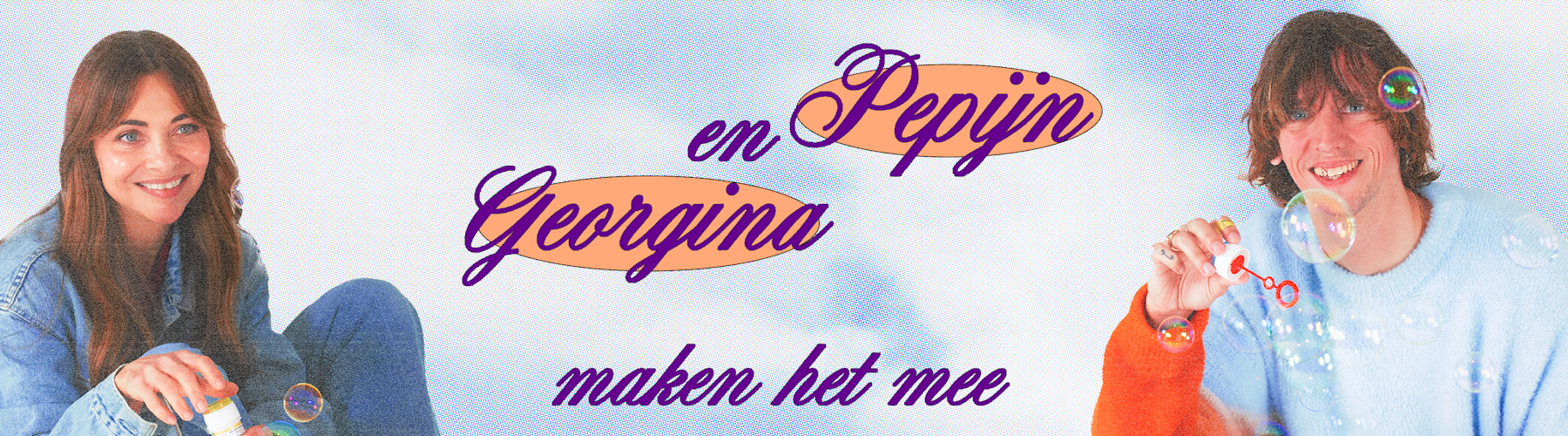 Nieuwe podcast "Pepijn en Georgina maken het mee" op Podimo! Volg hun hilarische en verrassende zoektocht naar vriendschap. Luister nu naar inspirerende en leuke gesprekken over alledaagse thema’s.