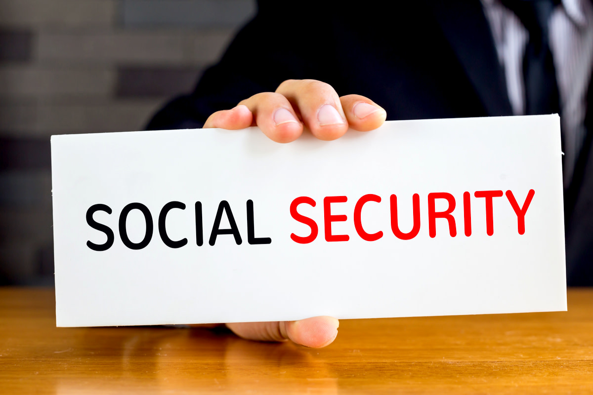 Man holding social security card
