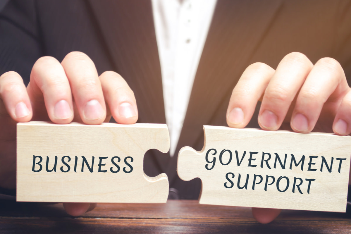 Concept of government support to local businesses