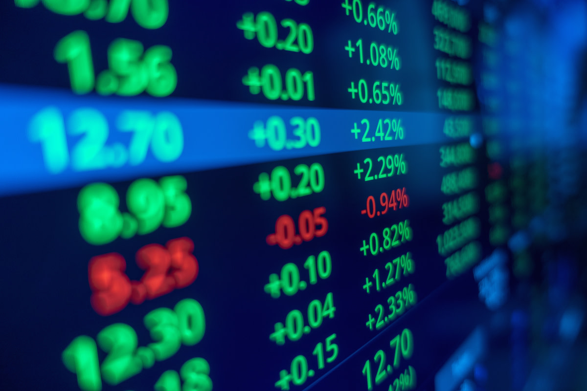 Stock market trading graphs