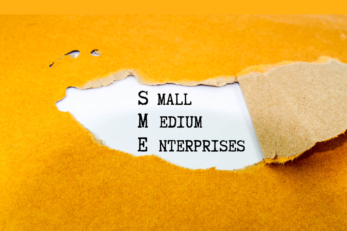 SME text on brown envelope