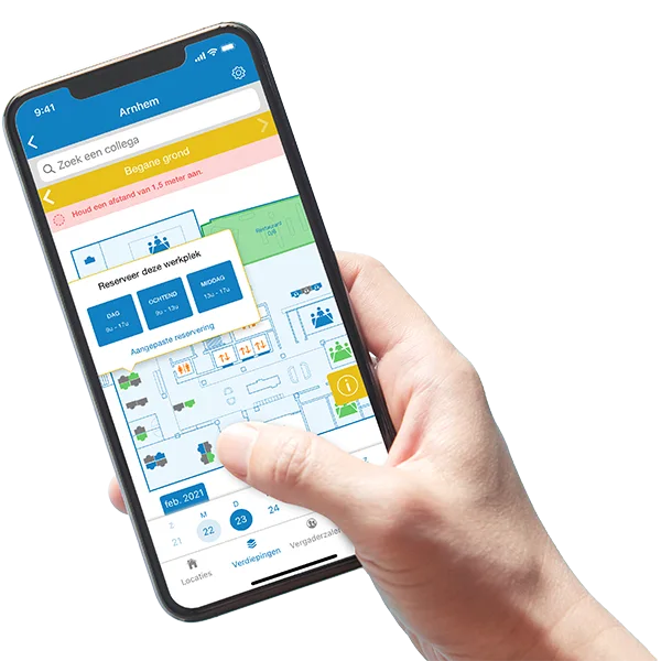 FlexWhere komt met een handige app voor reserveren van een werkplek en een overzicht van locaties en vergaderruimten.