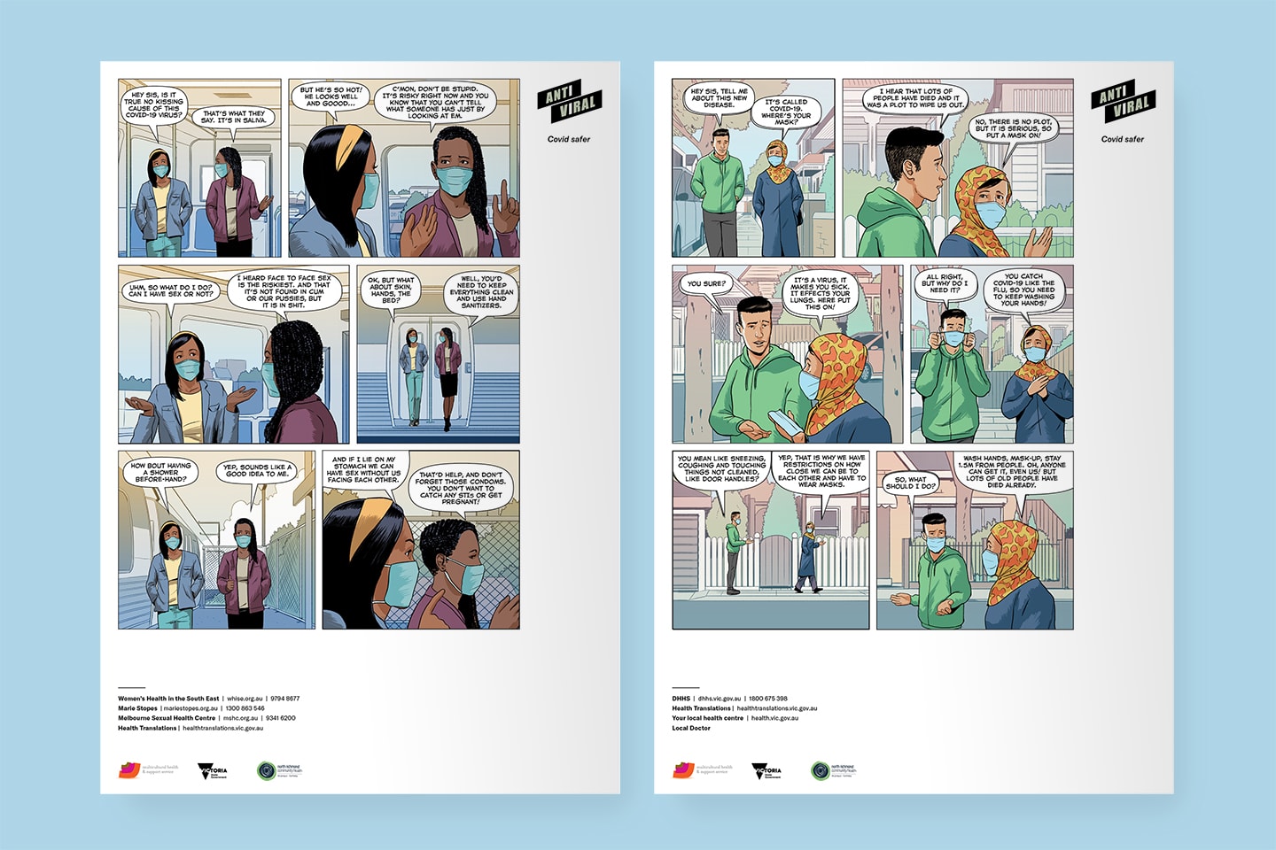 Two of the CEH comics portraying youth issues during COVID-19