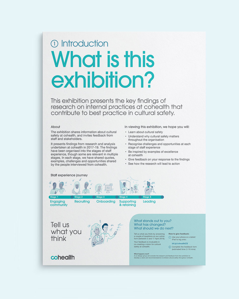A poster from the touring exhibition that describes the purpose of the exhibition and what it's for