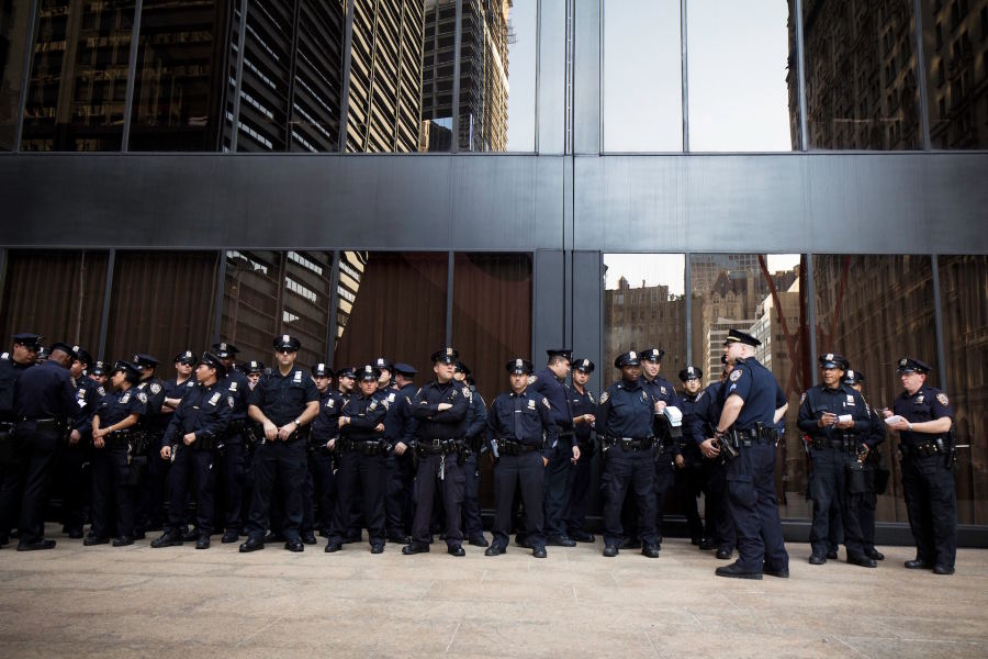 A photo of a bunch of cops.