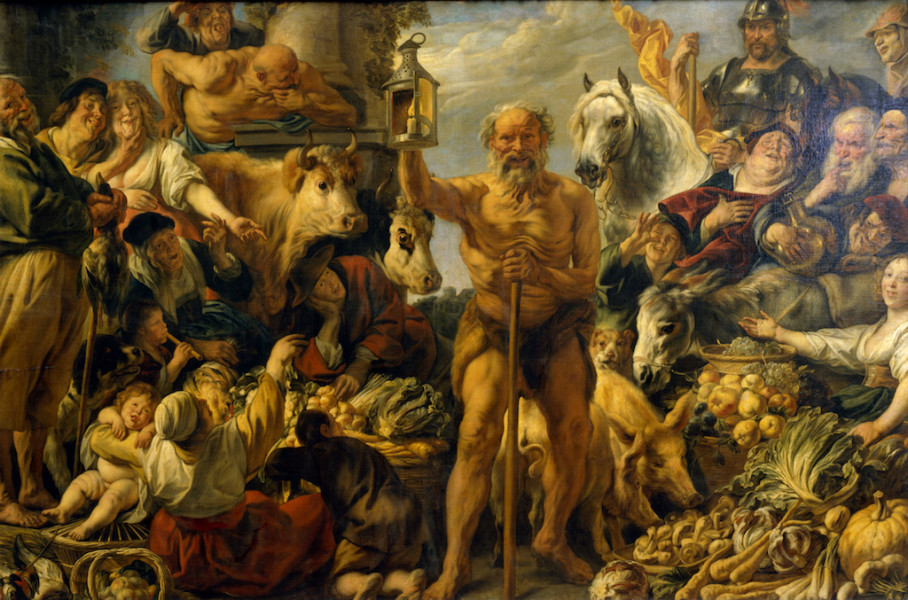 A painting of Diogenes.
