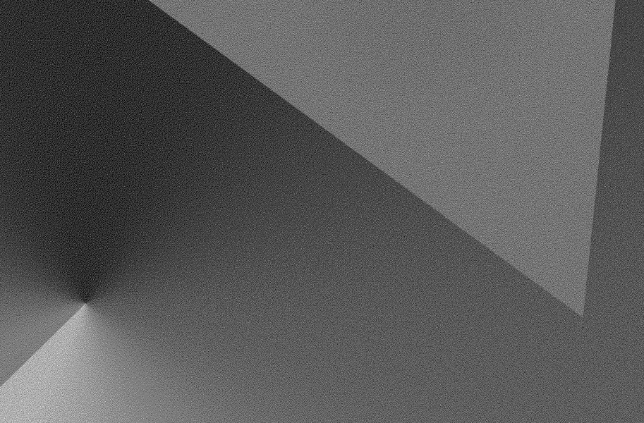 An abstract image of a greyscale gradient triangle on top of a greyscale gradient background.