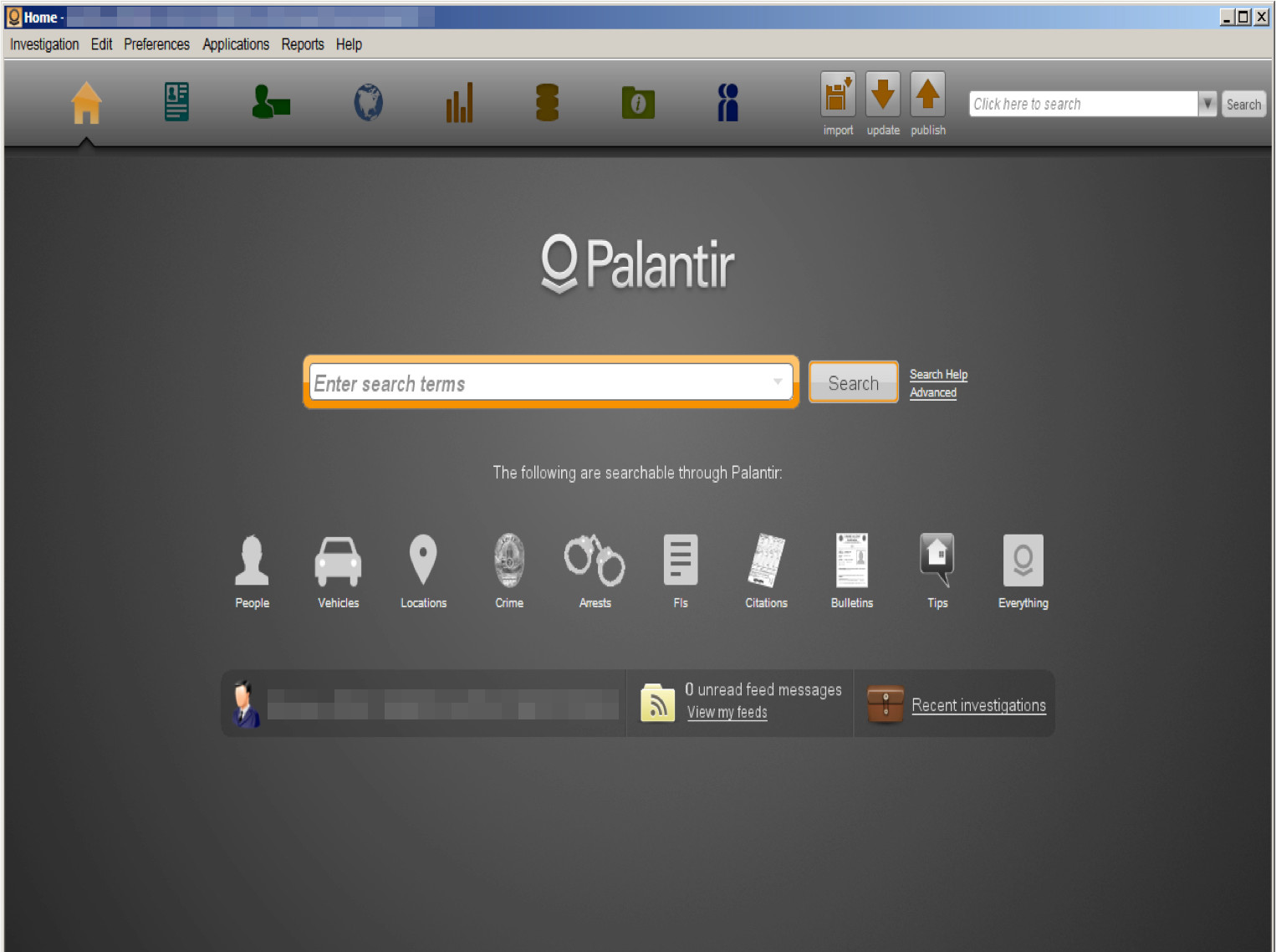 A web browser with a Google-like search bar, over which says
