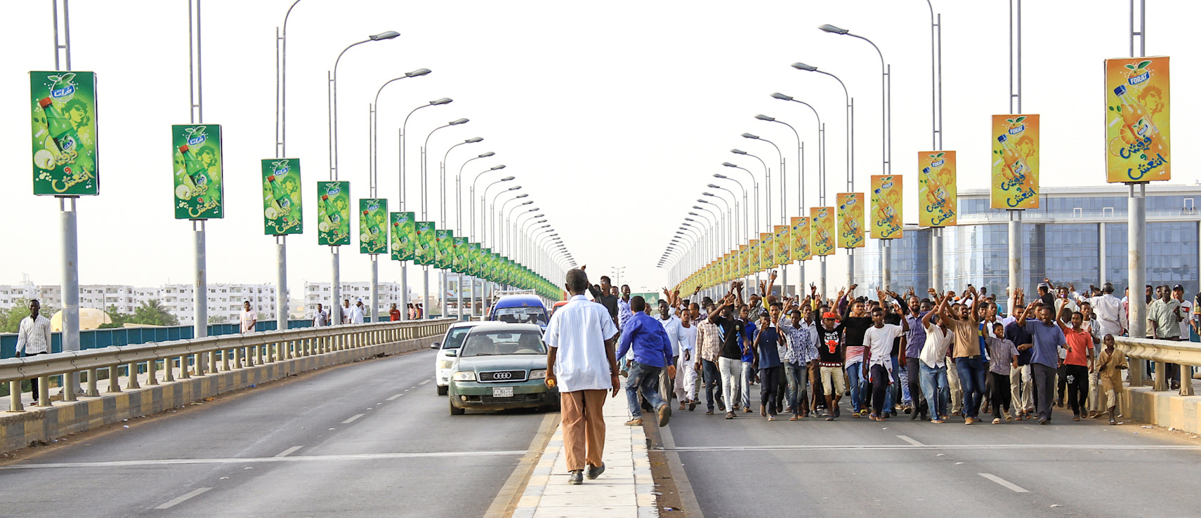 Protestors march during the Sudanese revolution. Photo: Hind Mekki, CC 2.0 via Flickr.