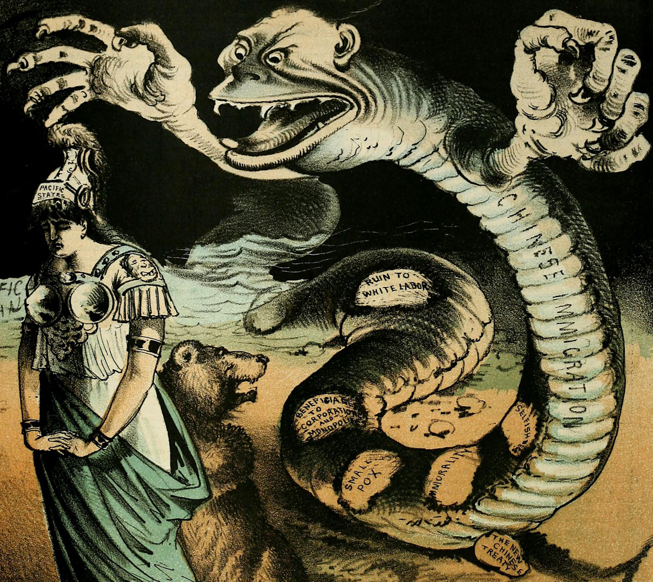 Detail of Immigration East and West (1881) by George Frederick Keller.