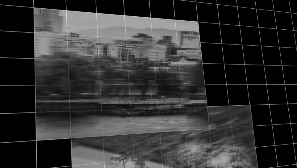 A blurred cityscape