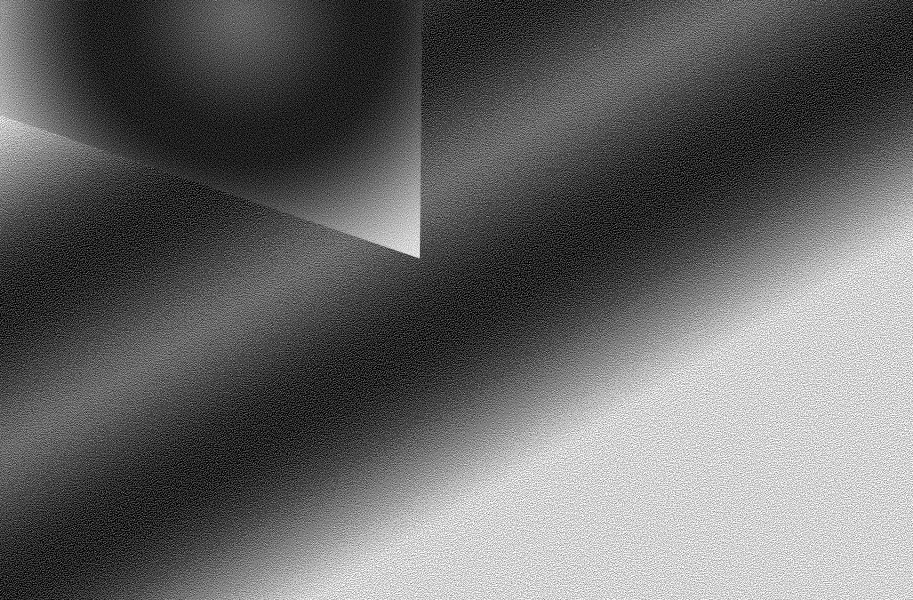 An abstract composition of a triangle over a silver and grey gradient