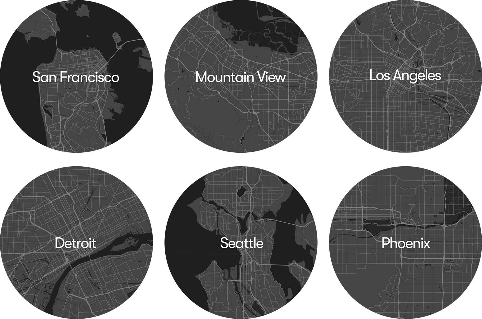 Waymo Open Dataset is collected from San Francisco, Mountain View, Los Angeles, Detroit, Seattle, and Phoenix.