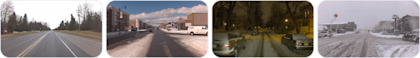 Different on-road conditions in the winter.