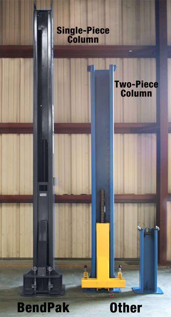 BendPak Single-Piece Column vs Two-Piece Lift Column Comparison