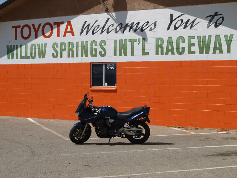 Willow Springs Raceway Entrance With Motorcycle