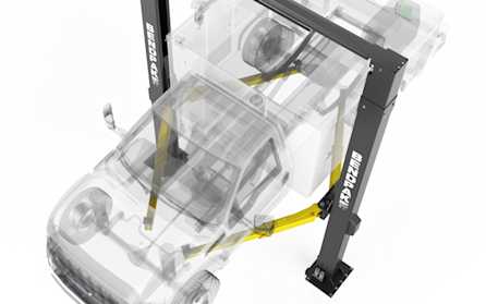 BendPak XPR-12CL-LTA Two Post Lift Arms Positioning Under Vehicle