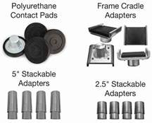 Two Post Lift Adapters Polyurethane Pads and Frame Cradles