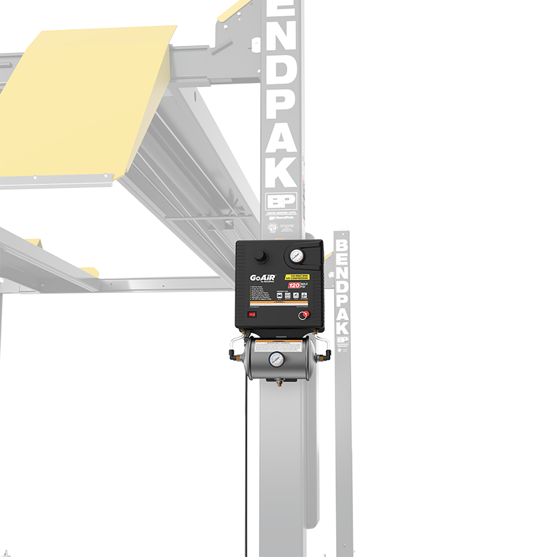 BendPak GoAir Mini Compressor Mounted On Four Post Lift