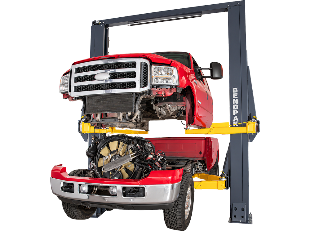 BendPak OctaFlex 8-arm 2-post lift for cab off repairs